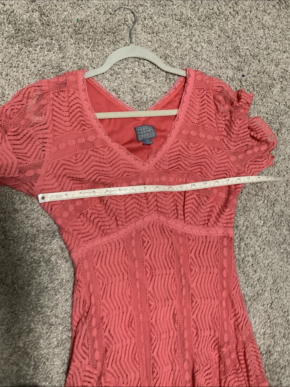 Y2K Rabbit Rabbit Rabbit Pink Lace Fluttery Sleeves Mini Dress - Picture 7 of 9